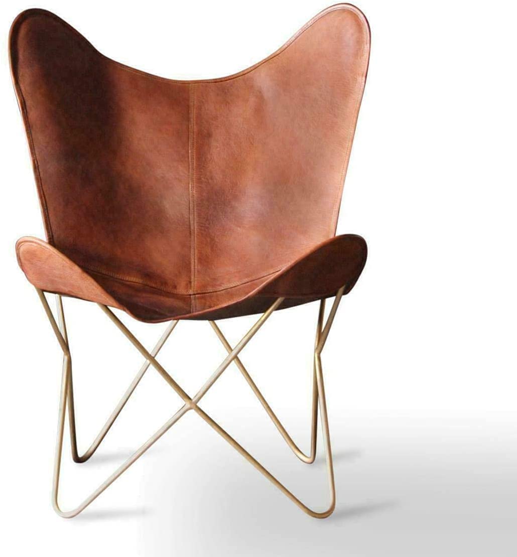 Vintage Leather Butterfly Chair - Handcrafted Comfort & Versatility