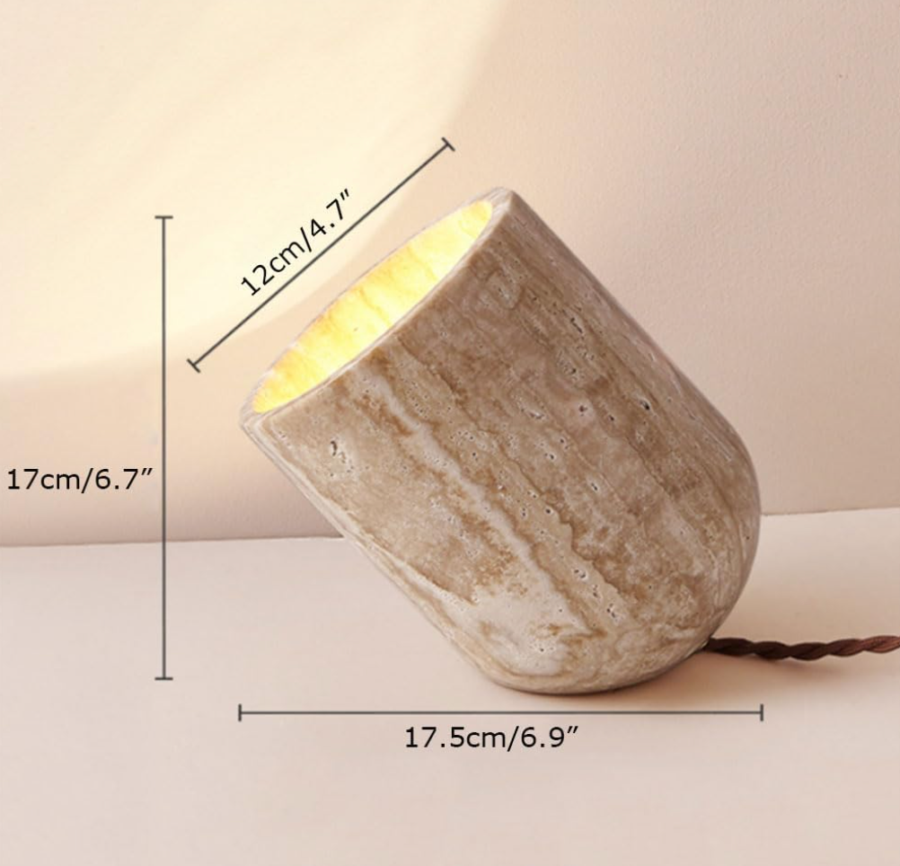Wabi-Sabi Travertine Floor Lamp  – Organic Stone Light for a Timeless Design