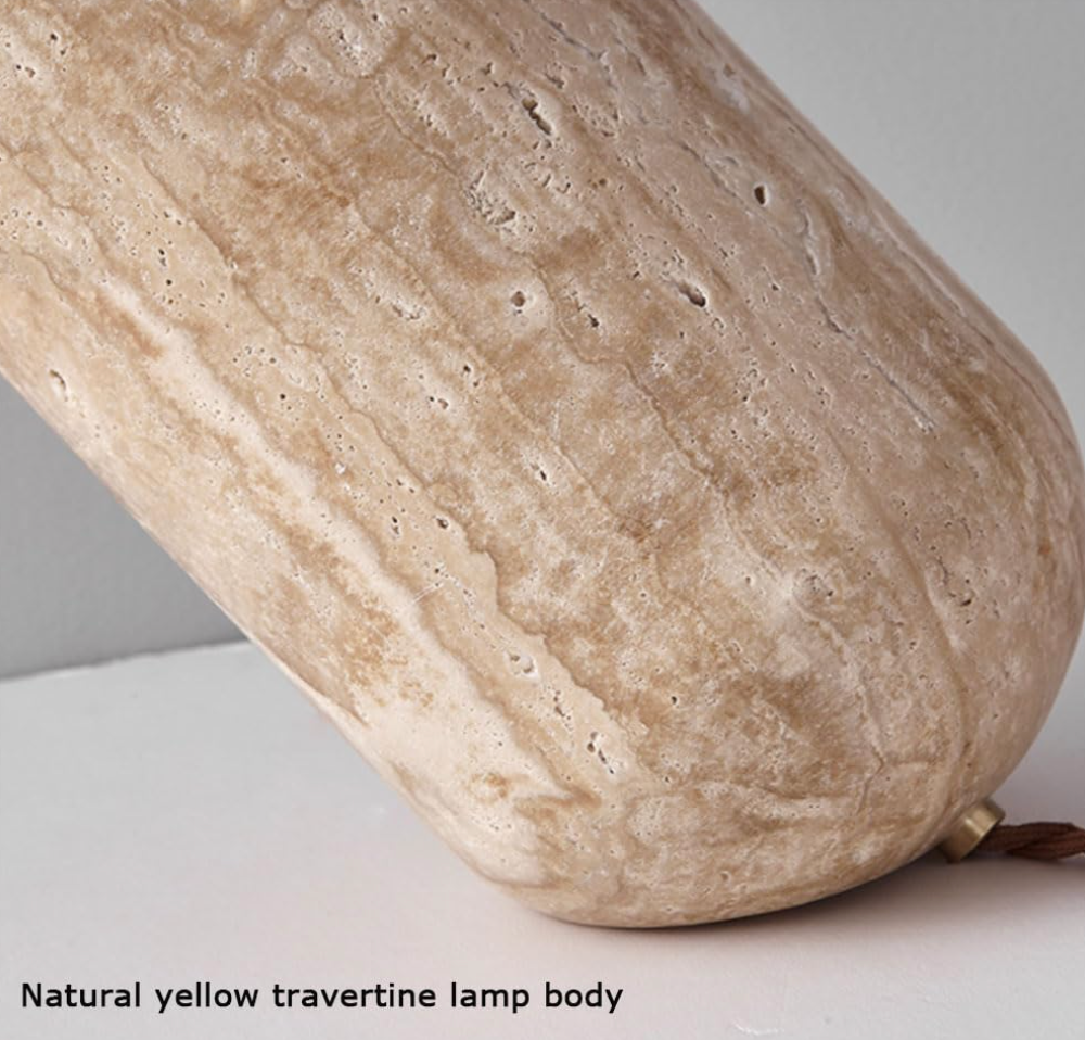 Wabi-Sabi Travertine Floor Lamp  – Organic Stone Light for a Timeless Design