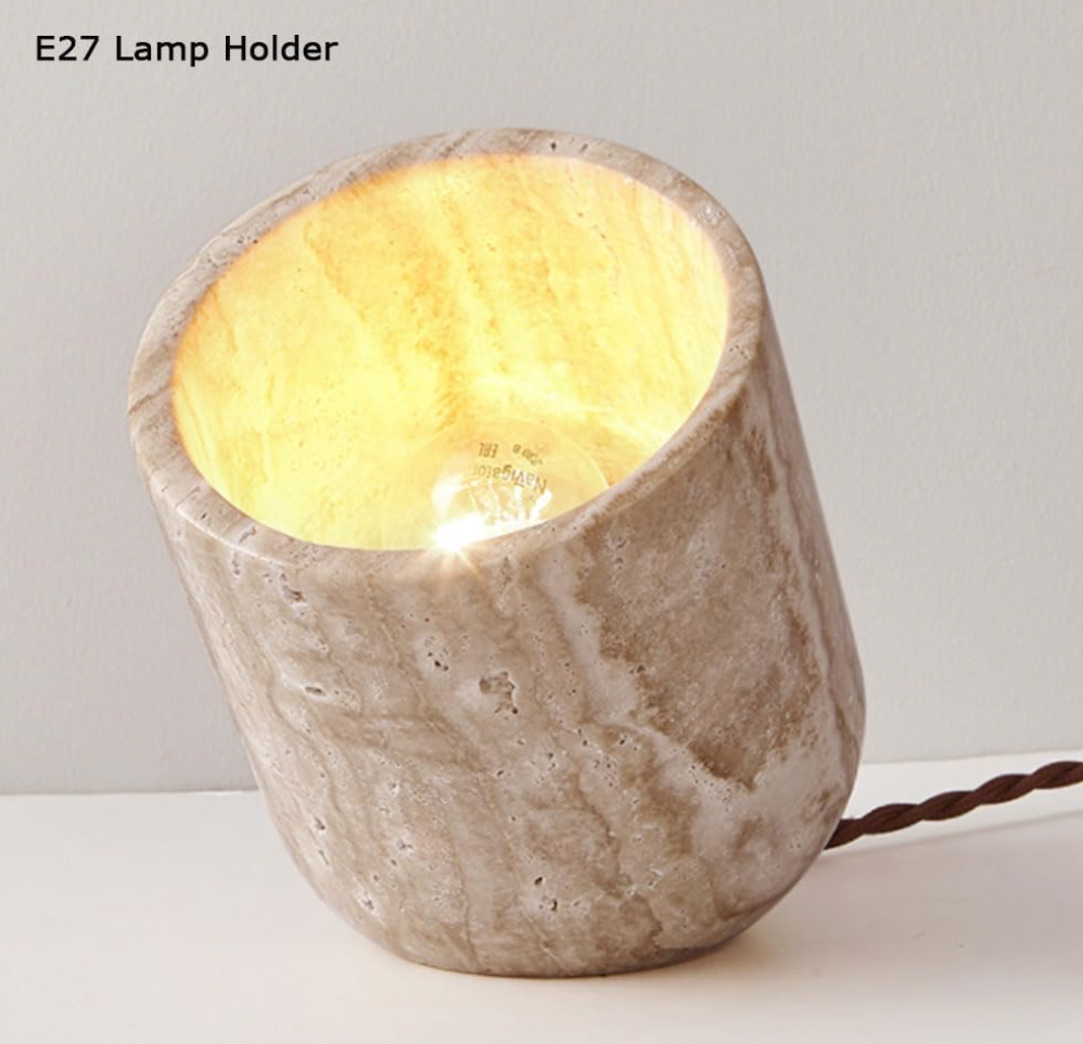 Wabi-Sabi Travertine Floor Lamp  – Organic Stone Light for a Timeless Design