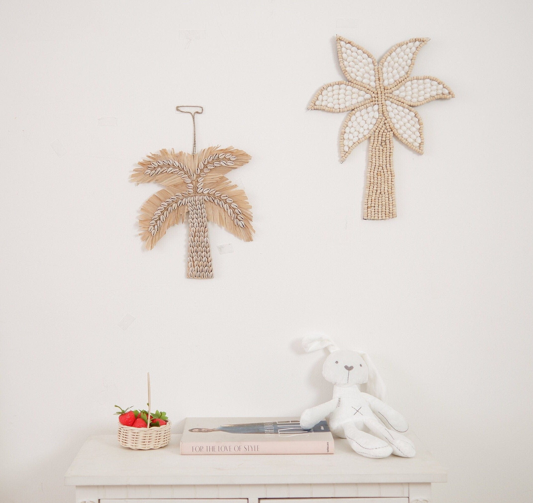 White Shell Wall Hanging – Coastal Nursery and Boho Kids Room Decor