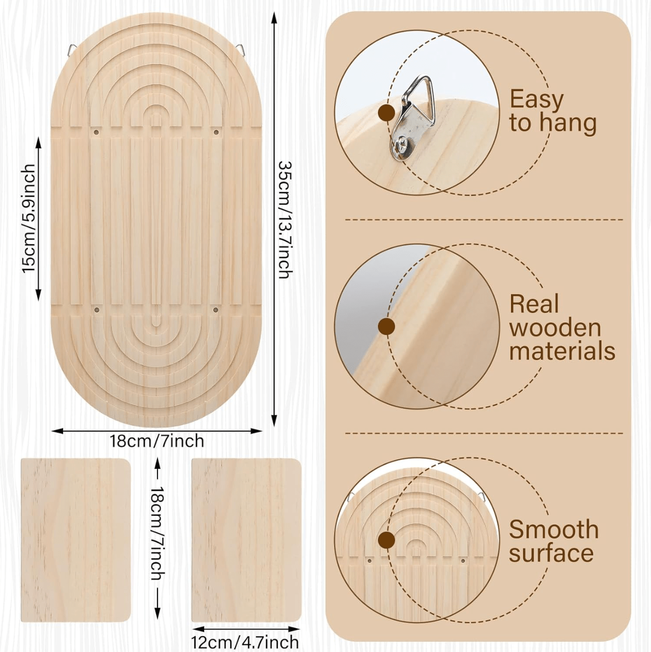 Wooden Rainbow Wall Shelves (2-Pack): Chic Hanging Bookshelves for Living Room, Bedroom, Nursery & Office