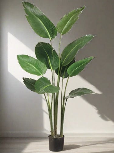 5-Foot Artificial Silk Bird of Paradise Palm Tree Potted Plant - Realistic Indoor Decorative Plant for Home or Office