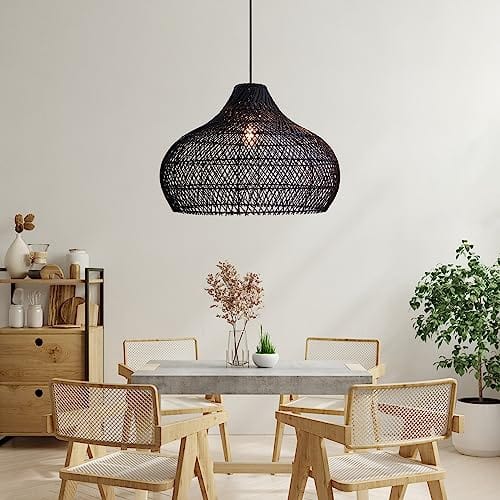 Artisanal Rattan Pendant Light - Captivating Design, Natural Materials - 26*19.5 inches