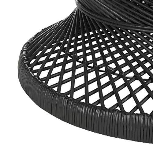 Black Rattan Coffee Table | Handcrafted with Intricate Weaves | Versatile Design for Living Rooms, Bedrooms, and More