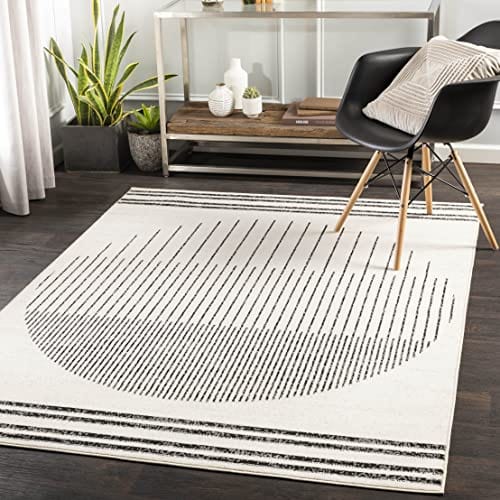 Bohemian Gray Area Rug – 5' x 7' | Modern Design, Durable & Stain-Resistant | Perfect for Living Room, Bedroom, and High-Traffic Areas | Soft Medium Pile