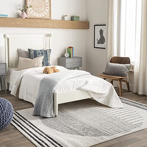 Bohemian Gray Area Rug – 5' x 7' | Modern Design, Durable & Stain-Resistant | Perfect for Living Room, Bedroom, and High-Traffic Areas | Soft Medium Pile