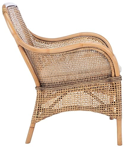 Boho Chic Rattan Accent Chair - Handwoven Natural Wicker Chair for Living Room, Bedroom, and Patio