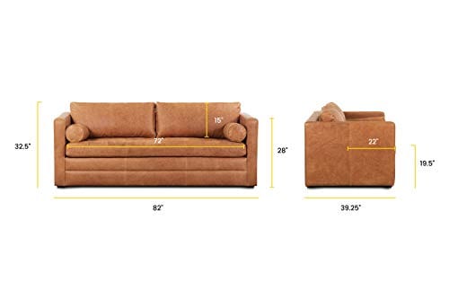 Cognac Tan Full-Grain Leather Sleeper Sofa - Comfort and Style Combined