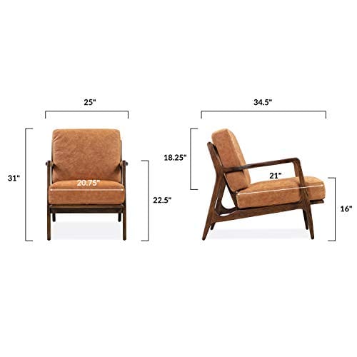 Cognac Tan Lounge Chair - Modern Elegance and Supreme Comfort