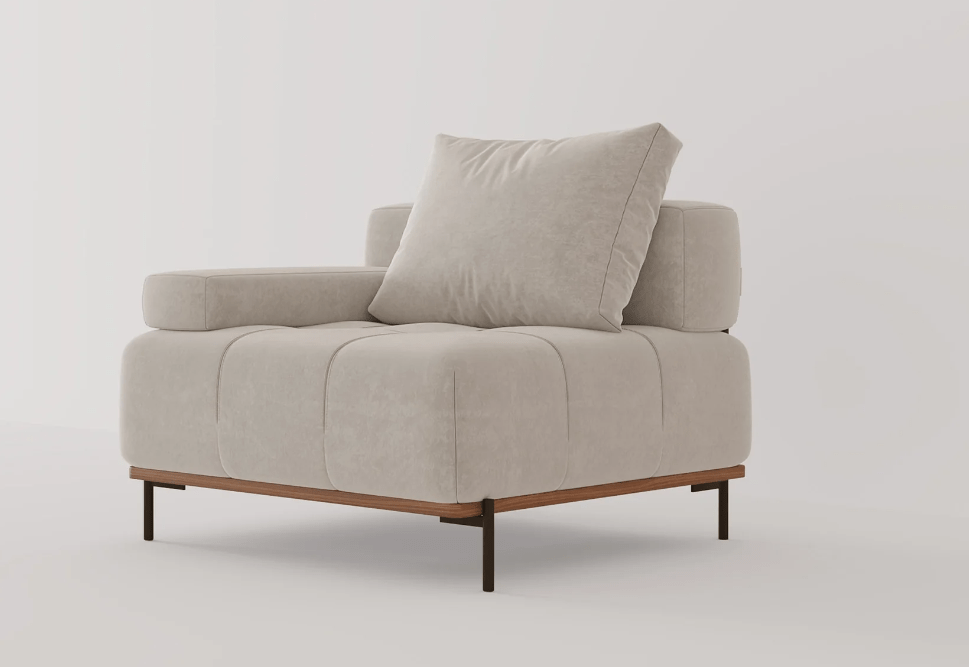 Customizable Configurations - Grand Modular Sofa with Blind Tufting, Deep Seat Armrest and Backrest