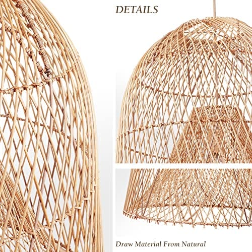 Handcrafted Rattan Pendant Light - Natural Beauty, Unique Design, Eco-Friendly Home Decor, Versatile Elegance, Quality Craftsmanship
