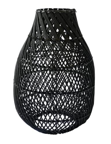 Handmade Black Rattan Pendant Lamp Shade - Versatile Boho Lighting Fixture