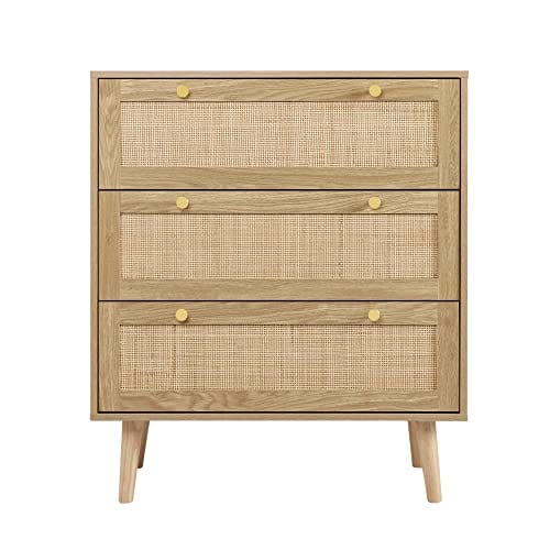 Handmade Rattan Chest of Drawers - Ample Storage Space, Bohemian Style, Durable Construction - Perfect for Bedroom, Living Room, Hallway - 31.5" x 15.75" x 36