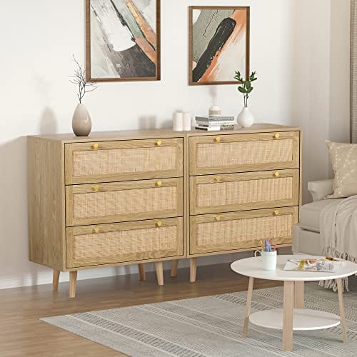 Handmade Rattan Chest of Drawers - Ample Storage Space, Bohemian Style, Durable Construction - Perfect for Bedroom, Living Room, Hallway - 31.5" x 15.75" x 36