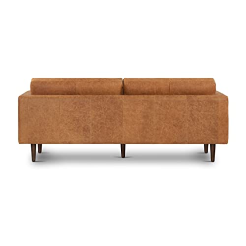 Luxurious 88.5-Inch Full-Grain Leather Sofa in Cognac Tan - Timeless Elegance and Unparalleled Comfort