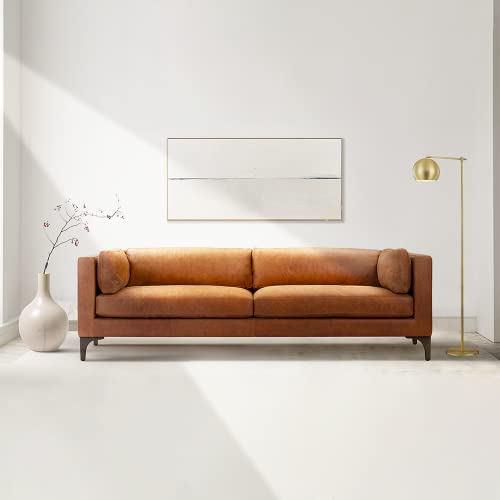 Luxurious Argan Sofa in Full-Grain Pure-Aniline Italian Leather - Cognac Tan