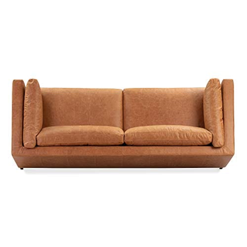 Luxurious Argan Sofa in Full-Grain Pure-Aniline Italian Leather - Cognac Tan