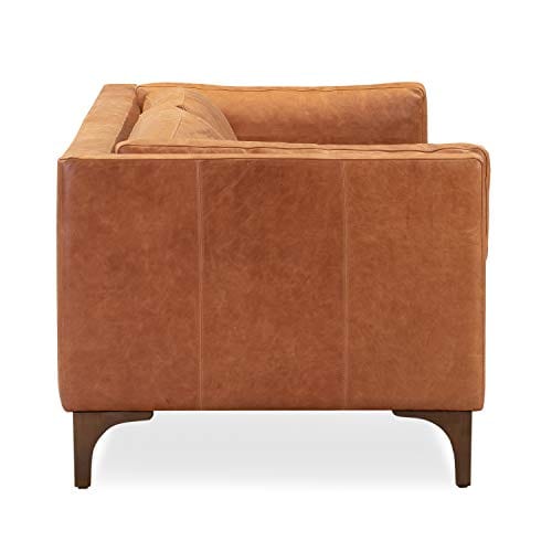 Luxurious Argan Sofa in Full-Grain Pure-Aniline Italian Leather - Cognac Tan