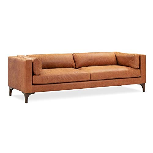 Luxurious Argan Sofa in Full-Grain Pure-Aniline Italian Leather - Cognac Tan