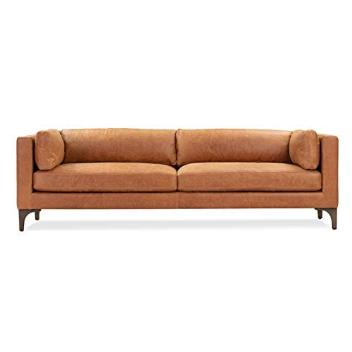 Luxurious Argan Sofa in Full-Grain Pure-Aniline Italian Leather - Cognac Tan