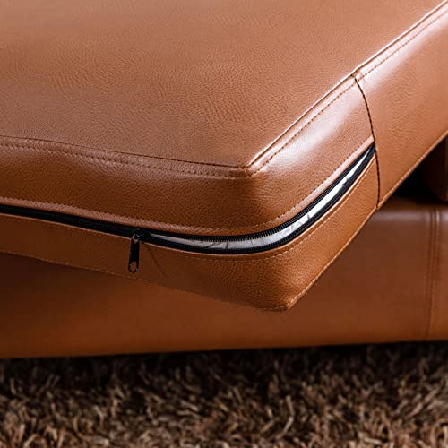 Modern 80'' Faux Leather Sofa Couch | Solid Wooden Frame, Padded Cushions