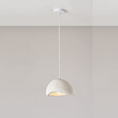 Modern Minimalist Pendant Lighting - White Concrete Look Chandelier - Scandinavian Design - 11.8 Inches