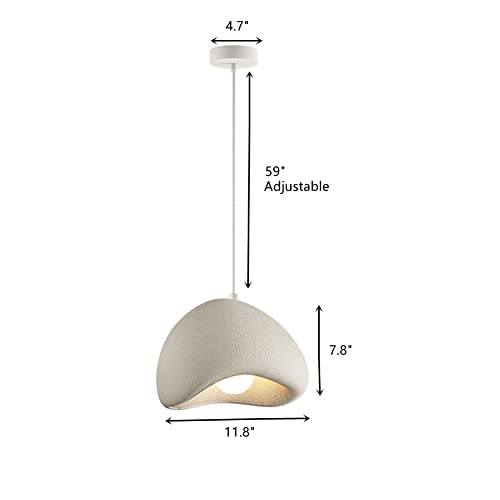 Modern Minimalist Pendant Lighting - White Concrete Look Chandelier - Scandinavian Design - 11.8 Inches