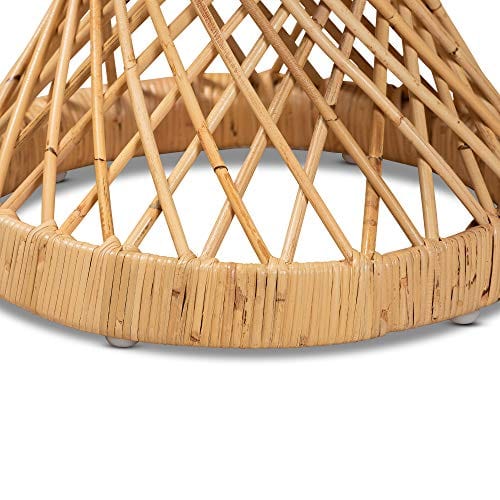 Natural Rattan End Table - Handmade with Woven Detailing, Modern and Contemporary Design