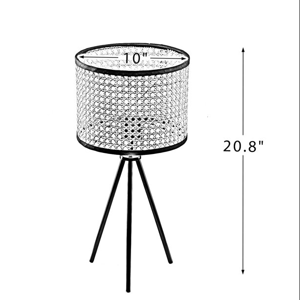 Natural Rattan Table Lamp - Modern Classic with In-Line Switch, 21.3-inch Height