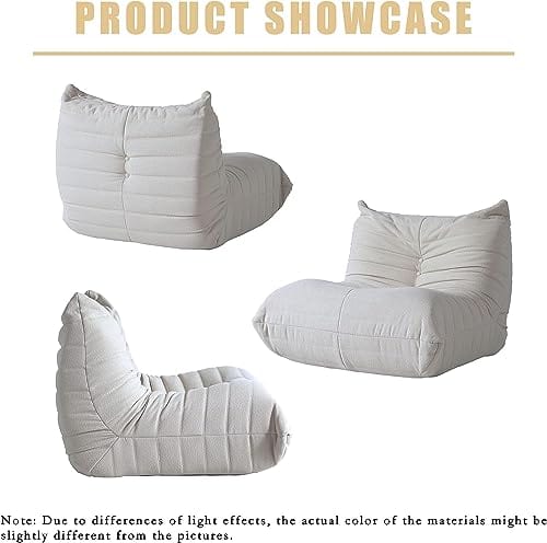 Plush Beige Mohair Chaise Lounge - Versatile and Comfortable Lounging Chair for Living Room or Bedroom