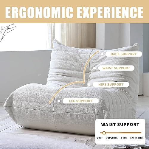 Plush Beige Mohair Chaise Lounge - Versatile and Comfortable Lounging Chair for Living Room or Bedroom