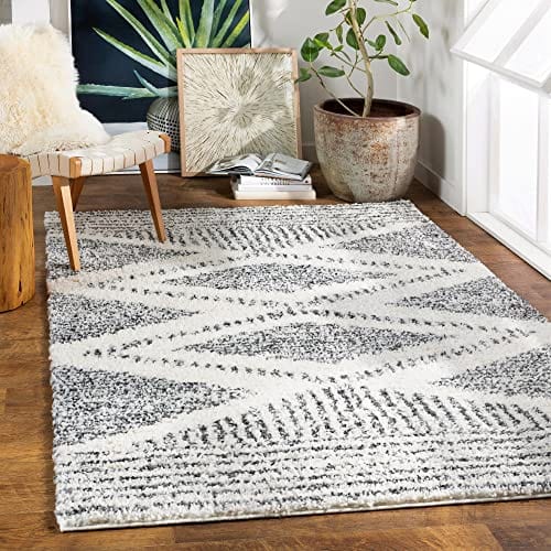 Plush Shag Charcoal Area Rug - 8'10" x 12' Cozy Polypropylene Rug for Luxurious Comfort