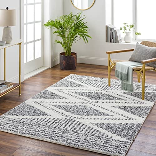 Plush Shag Charcoal Area Rug - 8'10" x 12' Cozy Polypropylene Rug for Luxurious Comfort