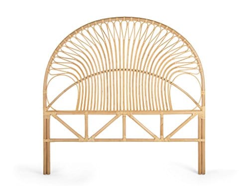 Rattan Loop Headboard, Full, Natural - Simple and Stylish Coastal Design - 54" Wide