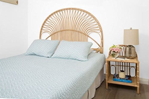 Rattan Loop Headboard, Full, Natural - Simple and Stylish Coastal Design - 54" Wide