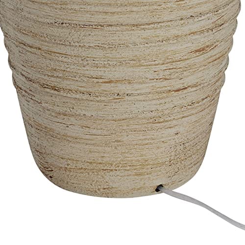 Rustic Cream Linen Shade - Southwest Style Jug Table Lamp - 28" Tall Sand Tone Desert Design - Ideal for Living Room, Bedroom, Home Office