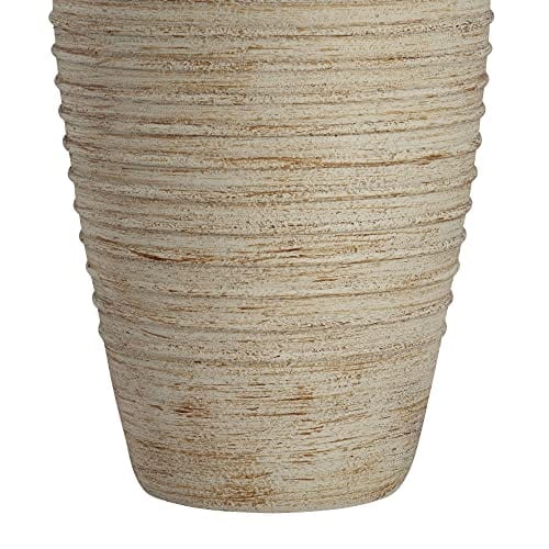 Rustic Cream Linen Shade - Southwest Style Jug Table Lamp - 28" Tall Sand Tone Desert Design - Ideal for Living Room, Bedroom, Home Office