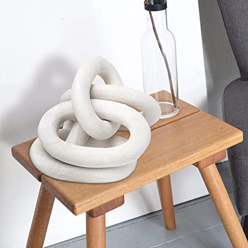 Rustic Wood Chain Link Decorative Garland Set for Coffee Tables and Home Decor