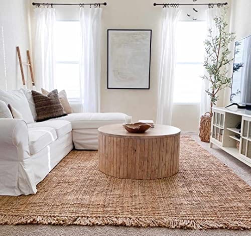 Sea Grass Jute Rug - Natural Fiber Sisal Area Rug - Rattan Wicker Look - Brown - 7'6" x 9'6"