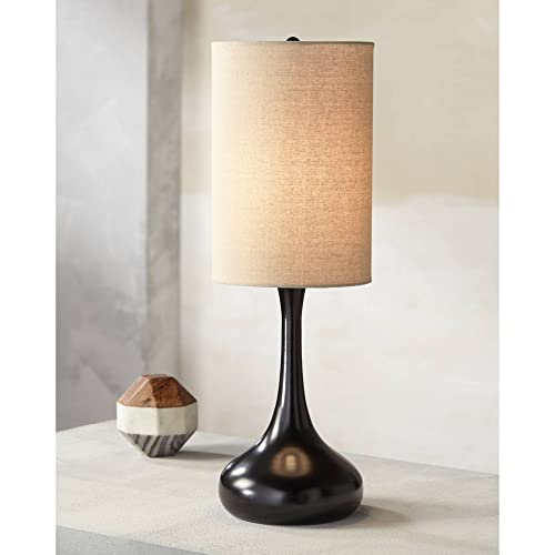 Set of 2 Modern Table Lamps 24 1/2" High Espresso Bronze Droplet Design for Living Room Bedroom